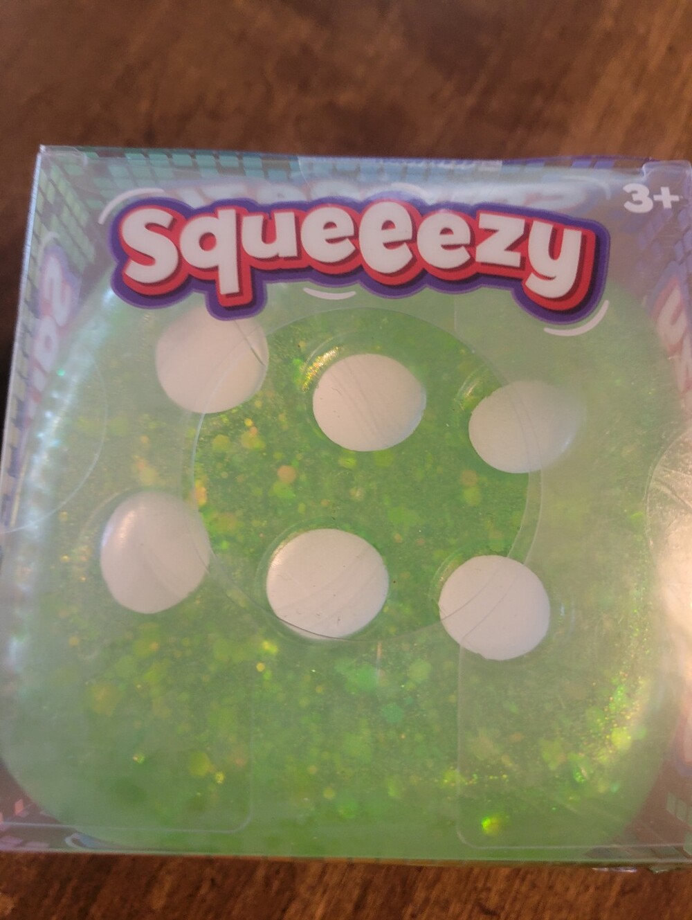Green Glitte DICEr Squeeze Toy -